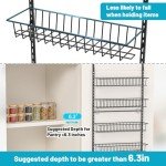 ElegantArray 8-Tier Pantry Door Oragnizer, Over The Door Pantry Organizer Rack and Storage, Hanging Spice Rack Shelves Door, Home Office Laundry Room Bathroom & Kitchen Organization Essentials Metal