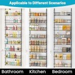 ElegantArray 8-Tier Pantry Door Oragnizer, Over The Door Pantry Organizer Rack and Storage, Hanging Spice Rack Shelves Door, Home Office Laundry Room Bathroom & Kitchen Organization Essentials Metal