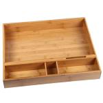Natural Bamboo Coffee Station Organizer Tray – Multipurpose Storage for Coffee Accessories, Tea, and Condiments – Ideal for Kitchen Countertops, Restaurants & Buffet Stations (15” x 18.3”)