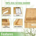 SHINESTAR Cutting Board with Containers, Sturdy Meal Prep Station for Kitchen, Includes 4 Graters, Cutting Board with 4 Trays - Easy Food Storage