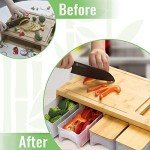 SHINESTAR Cutting Board with Containers, Sturdy Meal Prep Station for Kitchen, Includes 4 Graters, Cutting Board with 4 Trays - Easy Food Storage