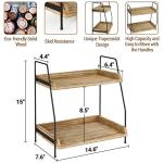 Megsooul Coffee Bar Accessories and Organizer Countertop, Coffee Station Organizer Kitchen Counter Shelf Organizer,Coffee Condiment Storage,Cup Lid Holder Countertop Shelf for Bathroom (Brown)