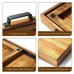 EVERBBKING Natural Acacia Sliding Tray for Coffee Machine Kitchen Appliance slider Moving Caddy, appliance slider,appliance rolling stand air fryer rolling tray