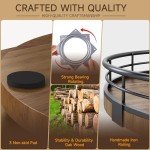 Farmhouse Oak 9" Lazy Susan Turntable Organizer for Cabinet, Round Wooden Lazy Susan Organization and Storage for Dining Table, Pantry, Kitchen, Countertop, Cupboard,Home Decor, Walnut Wood