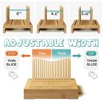Bamboo Bread Slicer - Adjustable Width Guides. Sturdy Wooden Cutting Board. Easy Slicing for Homemade Bread, Bagels & More