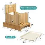 Bamboo Bread Slicer - Adjustable Width Guides. Sturdy Wooden Cutting Board. Easy Slicing for Homemade Bread, Bagels & More