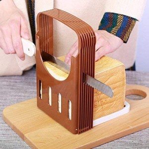 Bread Loaf Slicer Bread Toast Cutter Kitchen Sandwich Slicing Guide Foldable Tools with 4 Thickness 8.7 x 5.5 x 1.8inch
