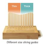 Bamboo Bread Slicer - Adjustable Width Guides. Sturdy Wooden Cutting Board. Easy Slicing for Homemade Bread, Bagels & More