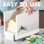 Bread Slicer for Homemade Bread Loaf Bagels, Bread Slicing Guide Easy to Clean Flodable and Campact Bread Cutter without BPA