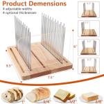 Bread Slicer, Stainless Steel Bread Slicer for Homemade Bread,Adjustable Bread Slicing Guide, Foldable and Compact Cutting Guide, Durable and Stable Wooden Structure for Bread Loaf Slicer