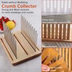 Bread Slicer, Stainless Steel Bread Slicer for Homemade Bread,Adjustable Bread Slicing Guide, Foldable and Compact Cutting Guide, Durable and Stable Wooden Structure for Bread Loaf Slicer