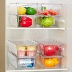 Vtopmart 8pcs Clear Organizers and Storage Bins with Lids, Stackable Plastic Storage Containers with Handles for Fridge, Freezer, Pantry, Cabinet, Kitchen Organization