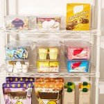 Vtopmart 8pcs Clear Organizers and Storage Bins with Lids, Stackable Plastic Storage Containers with Handles for Fridge, Freezer, Pantry, Cabinet, Kitchen Organization