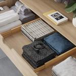 BAMEOS Drawer Dividers kitchen Organization Bamboo Utensil Organizers for Kitchen Bedroom Bathroom Dresser Office 4-pack