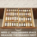 Expandable Bamboo Spice Drawer Organizer for Kitchen