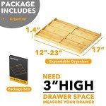 Expandable Bamboo Spice Drawer Organizer for Kitchen