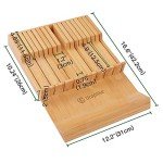 Utoplike In-drawer Knife Block Bamboo Kitchen Knife Drawer Organizer, Large handle Steak knife Holder without Knives, Fit for 16 knives and 1 Sharpening Steel (Not Included)