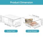 Clear Acrylic Stackable Storage Drawer Organizers - 4 Pack