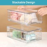 Clear Acrylic Stackable Storage Drawer Organizers - 4 Pack