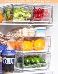 2-Pack Clear Stackable Fridge Organizer Bins