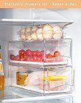 2-Pack Clear Stackable Fridge Organizer Bins