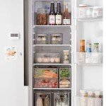 2-Pack Stackable Clear Fridge Organizers with Drawers