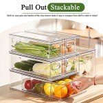 2-Pack Stackable Clear Fridge Organizers with Drawers