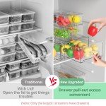 14-Pack Clear Fridge Organizer Bins with Lids