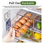 2-Pack Stackable Clear Fridge Organizers with Drawers