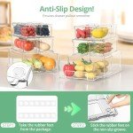 14-Pack Clear Fridge Organizer Bins with Lids