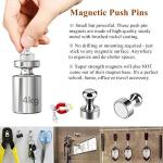 Brushed Nickel Magnetic Push Pins and Hooks Set