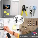 Brushed Nickel Magnetic Push Pins and Hooks Set