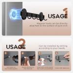 Magnetic Utensil and Tool Holder with Hooks