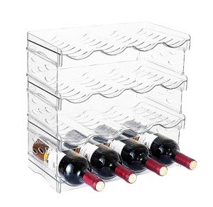 Stackable Plastic Bottle Organizer Rack - 16 Bottles