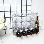 Stackable Plastic Bottle Organizer Rack - 16 Bottles