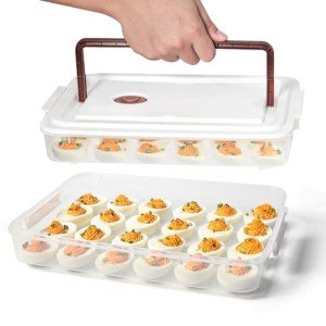 Stackable Deviled Egg Carrier - Set of 2
