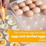 Plastic Deviled Egg Containers with Lid - Set of 2