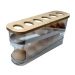 Clear Plastic 18-Egg Refrigerator Organizer with Lid