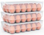 Clear Covered Egg Holder 3-Pack for Refrigerator