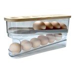Clear Plastic 18-Egg Refrigerator Organizer with Lid