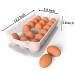 Clear Covered Egg Holder 3-Pack for Refrigerator