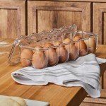 Stackable Egg Tray Organizer with Lid and Handle