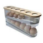 Clear Plastic 18-Egg Refrigerator Organizer with Lid