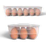 Clear Covered Egg Holder 3-Pack for Refrigerator