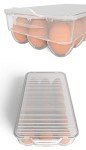 Clear Covered Egg Holder 3-Pack for Refrigerator
