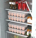 Clear Covered Egg Holder 3-Pack for Refrigerator