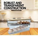 Clear Plastic 18-Egg Refrigerator Organizer with Lid