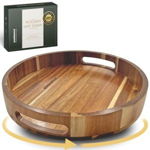 Acacia Wood 12 Inch Lazy Susan Organizer