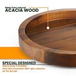 Acacia Wood 10" Lazy Susan Organizer for Kitchen