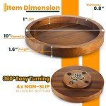 Acacia Wood 10" Lazy Susan Organizer for Kitchen